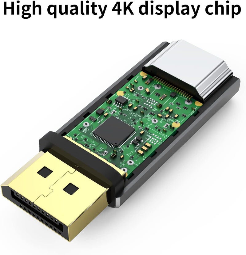 IIABC Displayport to HDMI Adapter 2-Pack 4K 24K Gold Plated Displayport DP to HDMI Female Converter，Uni-Directional Display Port to HDMI Converter Compatible for Lenovo, HP, Dell &More- Grey - Image 4